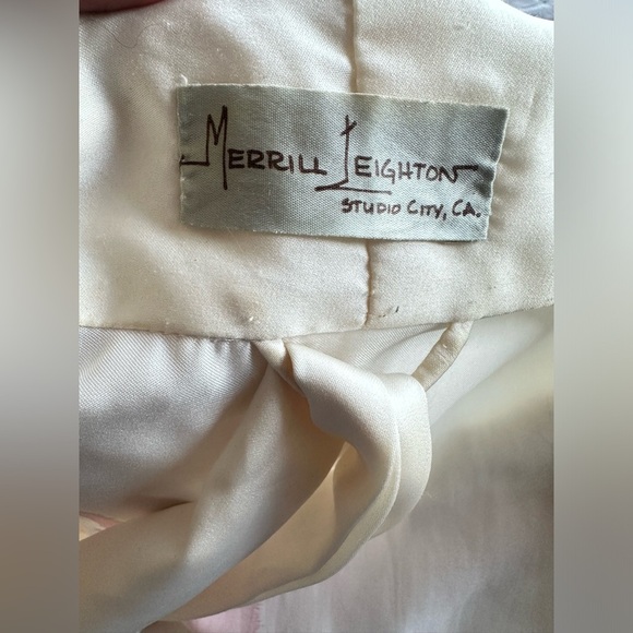 Vintage Merrill Leighton Studio City, Ca Floral Ivory Kimono Robe OS - Picture 12 of 16